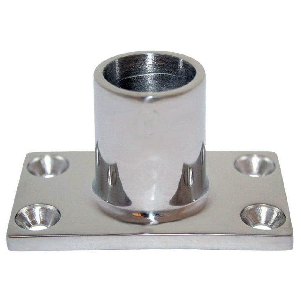 Whitecap 6141C Whitecap 1" O.D. 90° Rectangle Base SS Rail Fitting