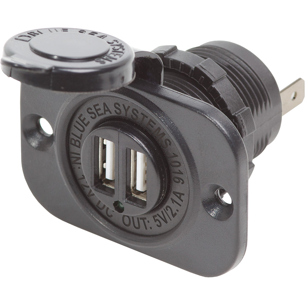 Blue Sea Systems 1016 Blue Sea Dual USB Charger Socket - 2 USB Ports w/Watertight Cap