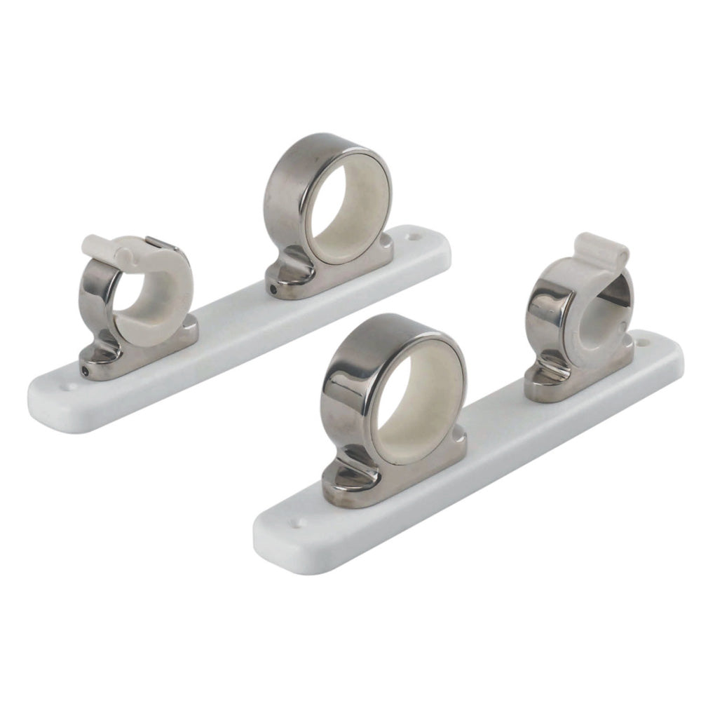TACO Marine F16-2751-1 TACO 2-Rod Hanger w/Poly Rack - Polished Stainless Steel