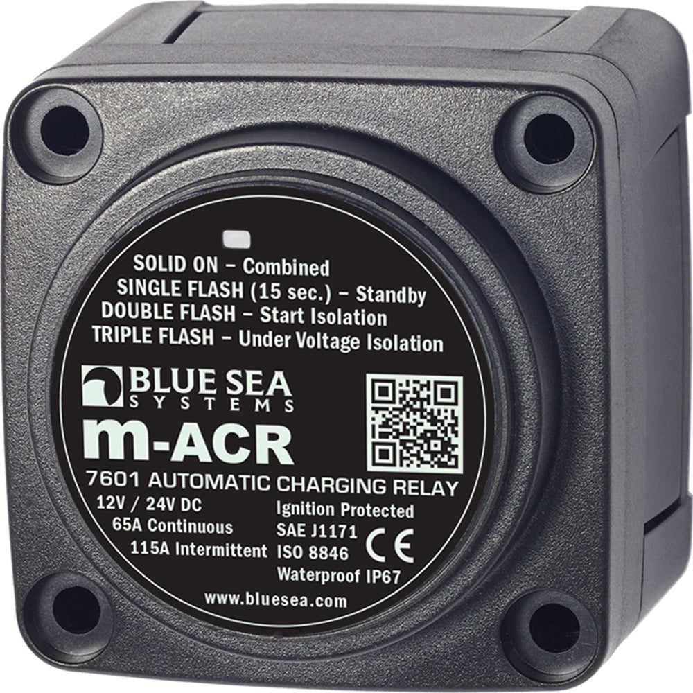 Blue Sea Systems 7601 Blue Sea 7601 DC Mini ACR Automatic Charging Relay - 65 Amp