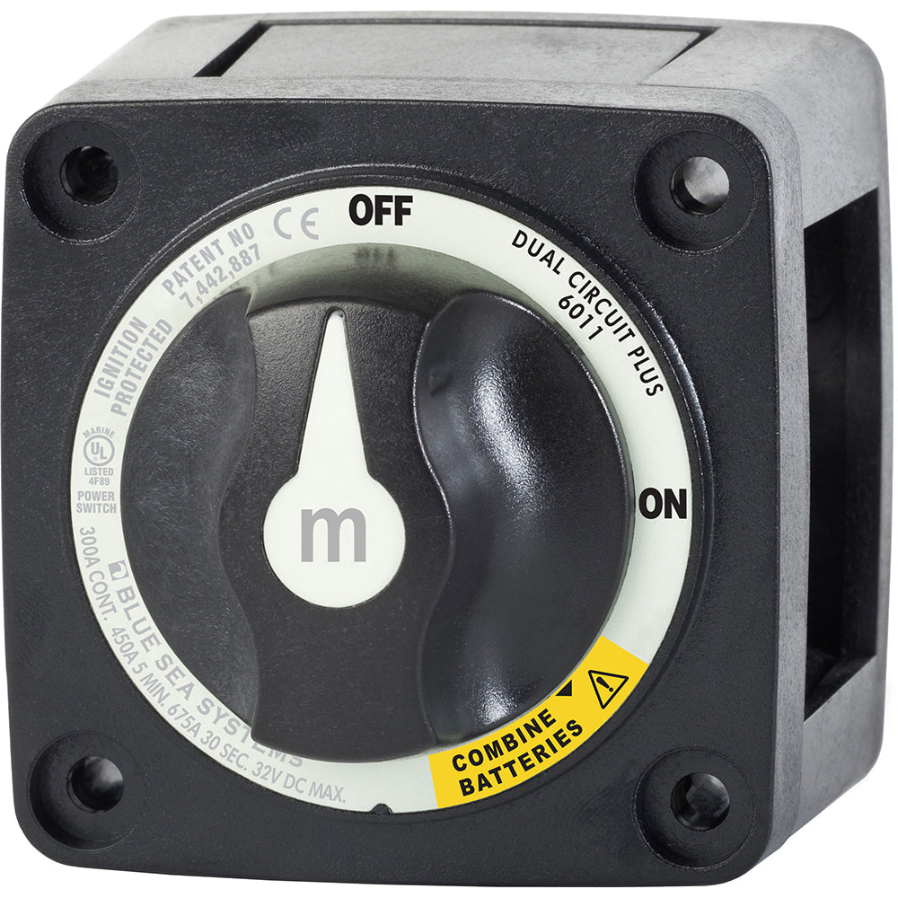 Blue Sea Systems 6011200 Blue Sea 6011200 m-Series Battery Switch Dual Circuit Plus - Black
