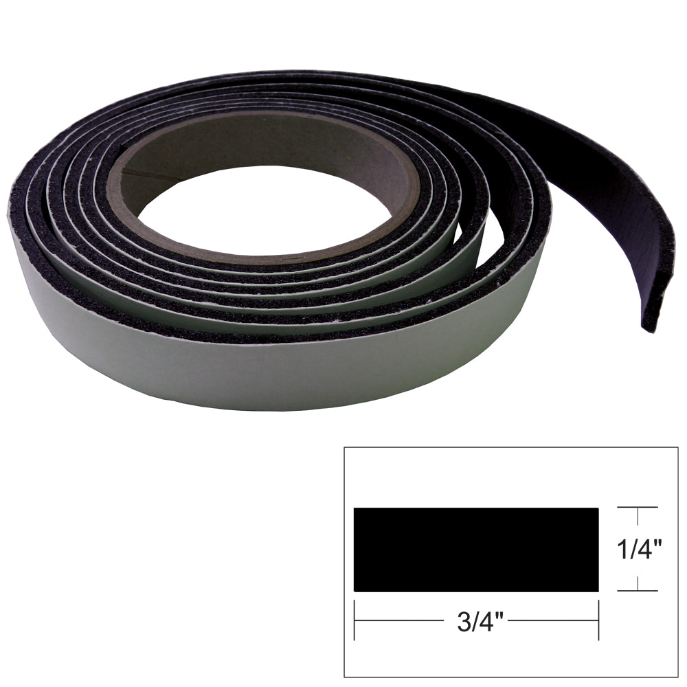 TACO Marine V30-0748B8-2 TACO Hatch Tape - 8'L x ¼"H x ¾"W - Black