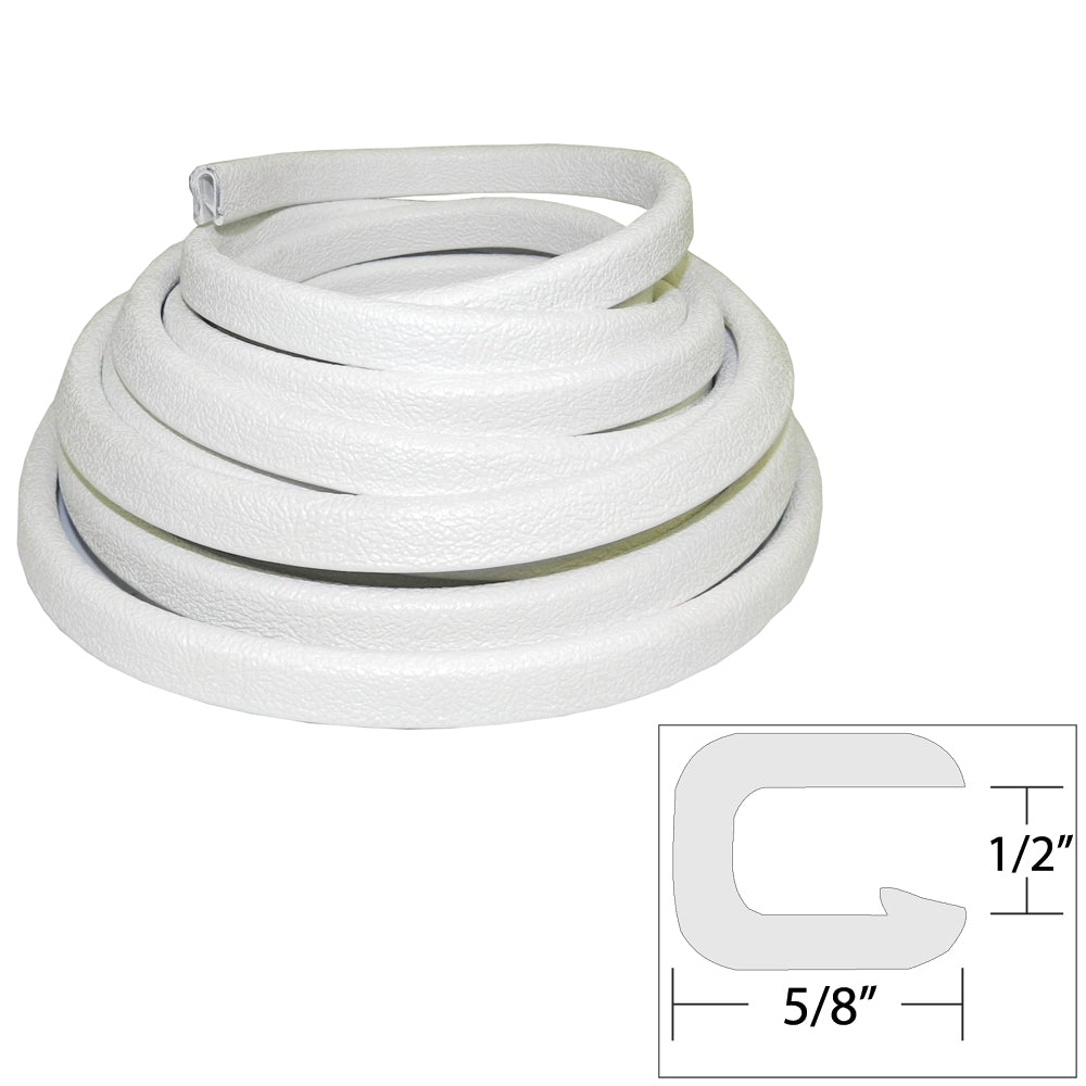 TACO Marine V30-1316W25-1 TACO Flexible Vinyl Trim - ½" Opening x ⅝"W x 25'L - White