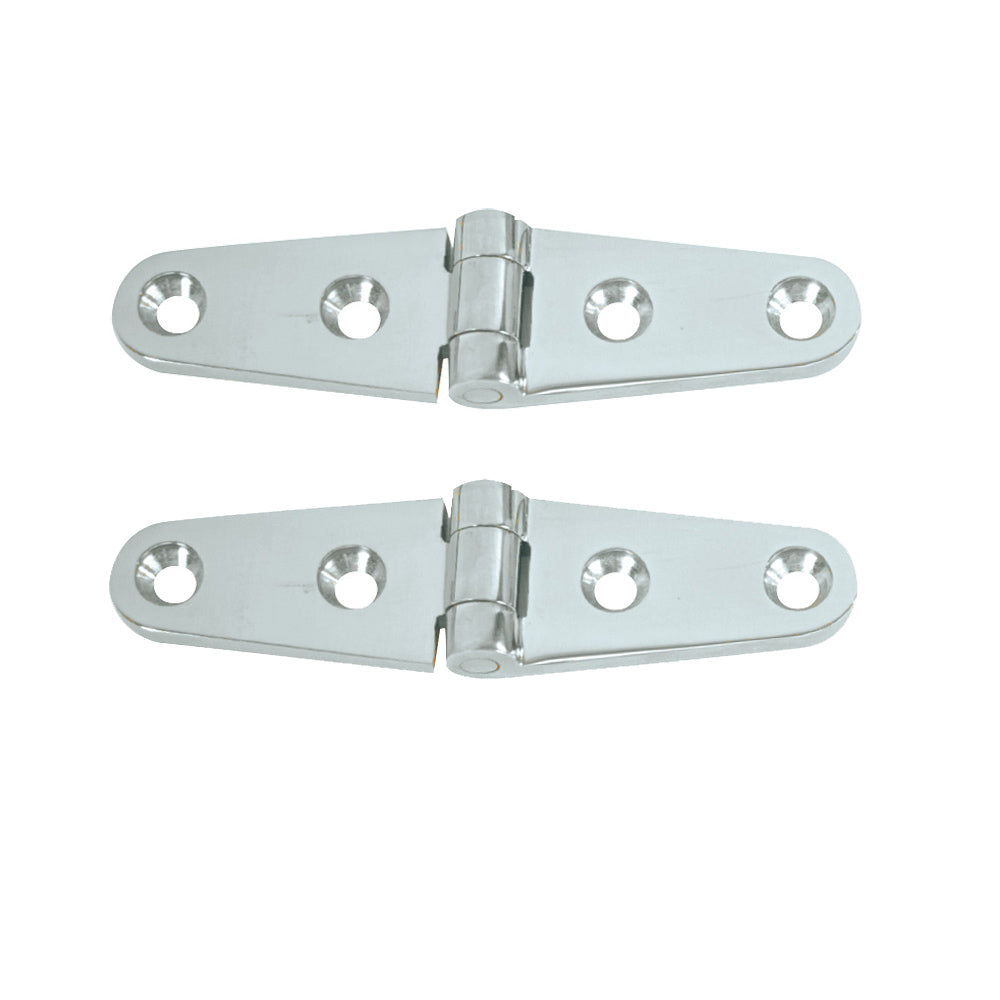Whitecap S-0604 Whitecap Strap Hinge - CP/Brass - 4" x 1" - Pair