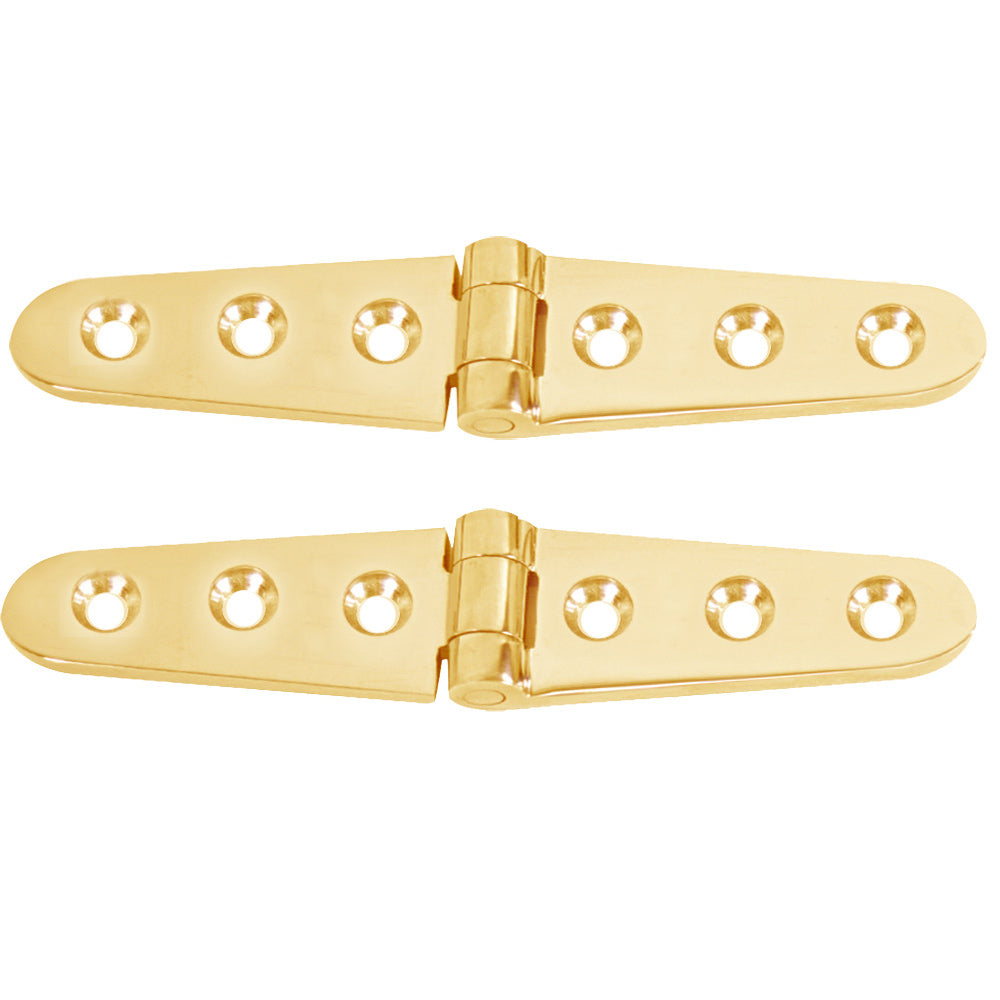 Whitecap S-0605BC Whitecap Strap Hinge - Polished Brass - 6" x 1-1/8" - Pair