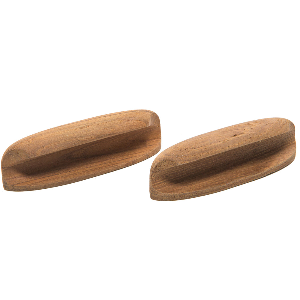 Whitecap 60147-A Whitecap Teak Oval Drawer Pull - 4"L - 2 Pack