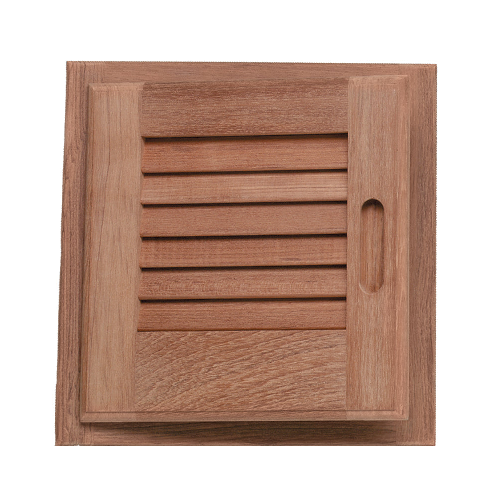 Whitecap 60721 Whitecap Teak Louvered Door & Frame - Left Hand - 12" x 12"