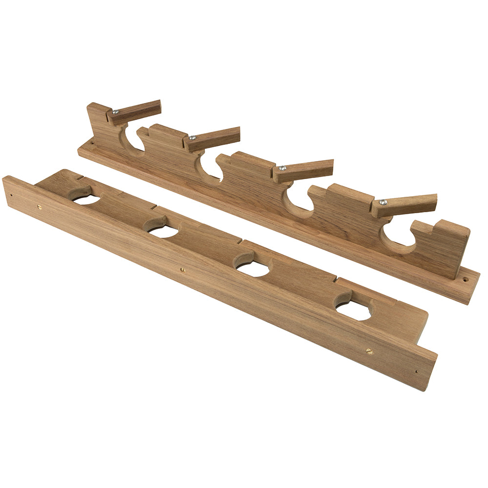Whitecap 60620 Whitecap Teak Lock-In Four-Rod Storage Rack