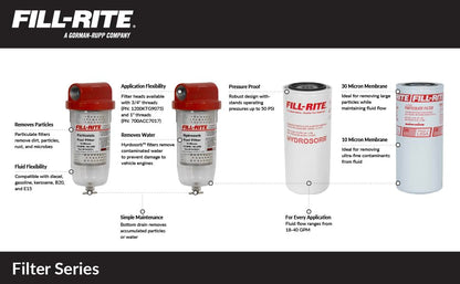 FILL RITE F1810PM0 Fill-Rite F1810PM0 3/4" 18 GPM (68 LPM) 10 Micron Particulate Spin-On Fuel Filter