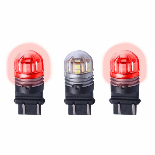 PUTCO HC7443R Putco LumaCore 7443 Red - Pair (x3 Strobe w/ Bright Stop)