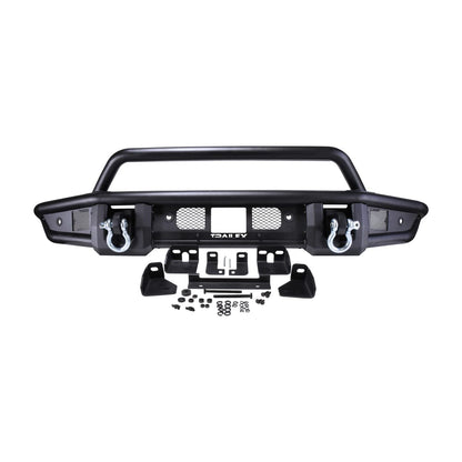 TRAILFX BR001T TrailFX BR001T Standard Front Bumper with Pre Runner Guard for Ford Bronco 2021-2025 Matte Black Powder Coated Steel Direct-Fit D-Rings LED Cube Light Mounts