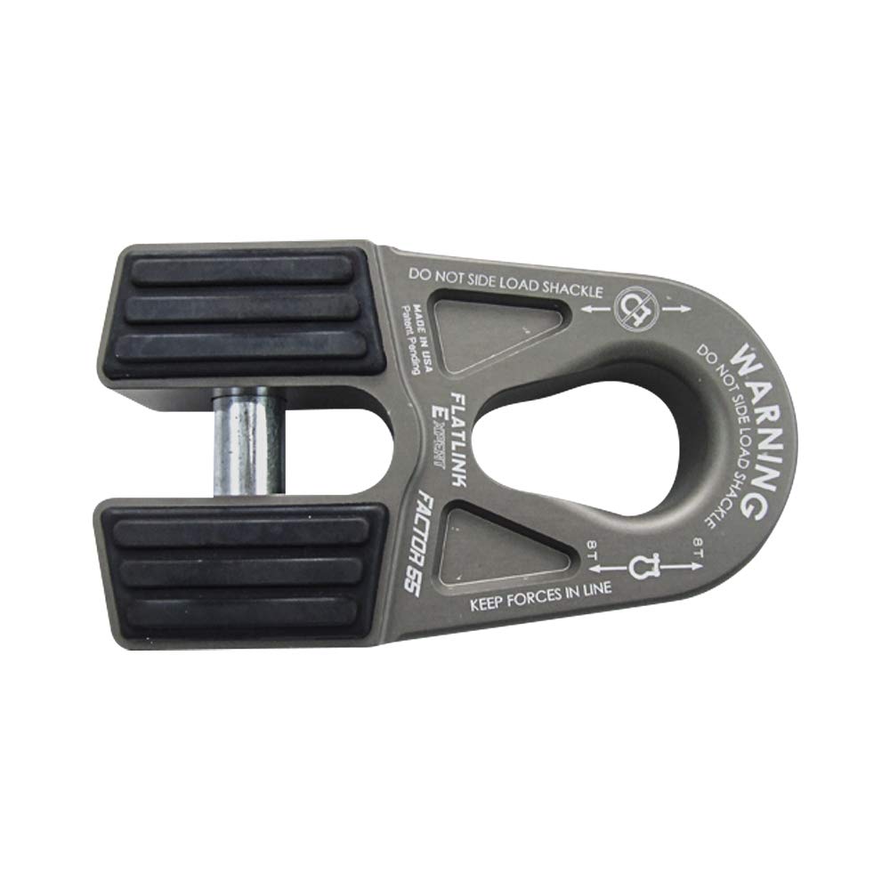 FACTOR 55 00080-06 Factor 55 00080-06 Flatlink E (Expert) Replaces Conventional Winch Hook with a Stronger Shackle/D-Ring Mount Maximum Load 16,000 lb Ultimate Failure Greater Than 40,000 lb – Gray