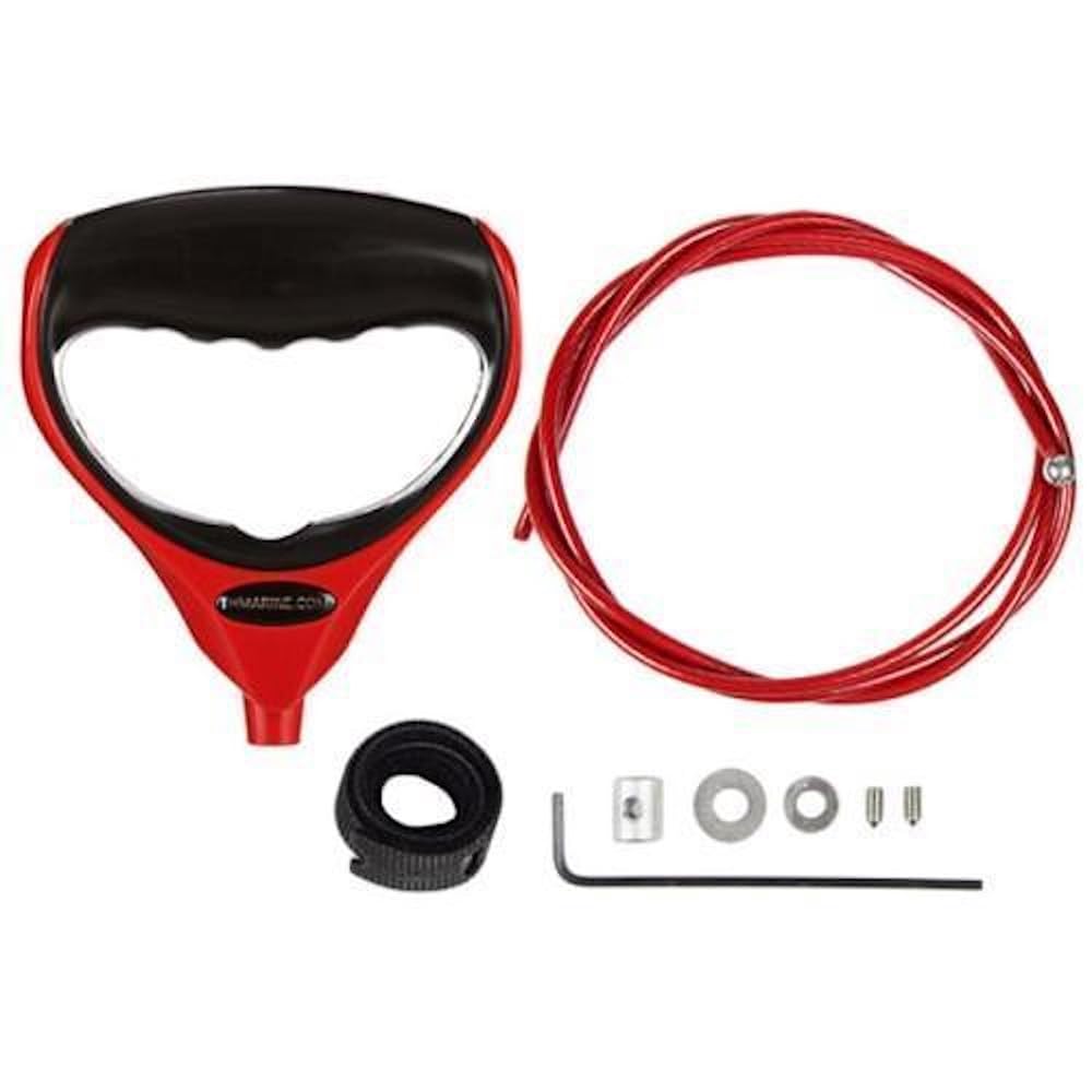 T-H MARINE GFH-1R-DP T-H Marine G-Force Heavy-Duty Trolling Motor Replacement Handle, Cushioned Grip, Lift & Release Cord with Nylon Jacketed Stainless Steel Cable - Red