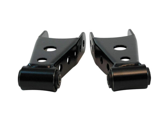 BELLTECH 6400 Bell Tech Spring Shackle, 2 in Lowering, Rubber Bushings, Steel, Black Powder Coat, compatible with GM Fullsize Truck 1988-2018, Pair