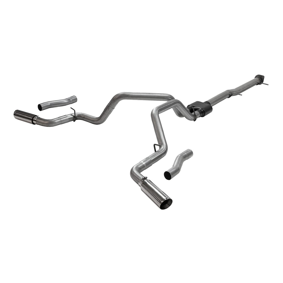 FLOWMASTER 818112 Flowmaster 818112 Outlaw Cat-Back Exhaust 3.5 to 3 Inch Dual Rear Exit Stainless 4 Inch Polished Tips Compatible with 2020-2024 Chevy Silverado GMC Sierra 2500HD/3500HD Crew Cab 6.5' Bed 6.6L Gas V8