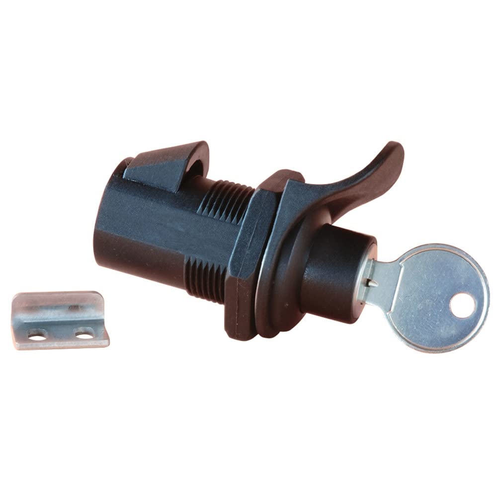 RV DESIGNER L532 RV Designer L532-1" Push Compartment Hatch Lock, 2 Keys Coded 751, Black