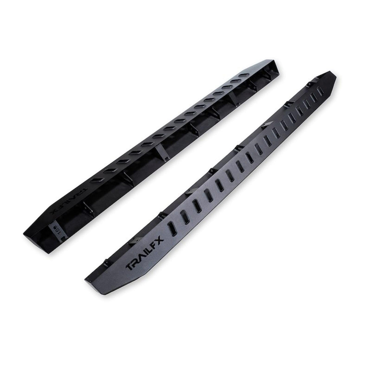 TRAILFX ORB015 TrailFX Overland Running Boards Fits 2024-2025 Toyota Tacoma Double Cab Powder Coated Matte Black Steel Tube Style Bolt-On Frame Mount Dual Step Areas Set of 2 Nerf Bars TrailFX ORB011