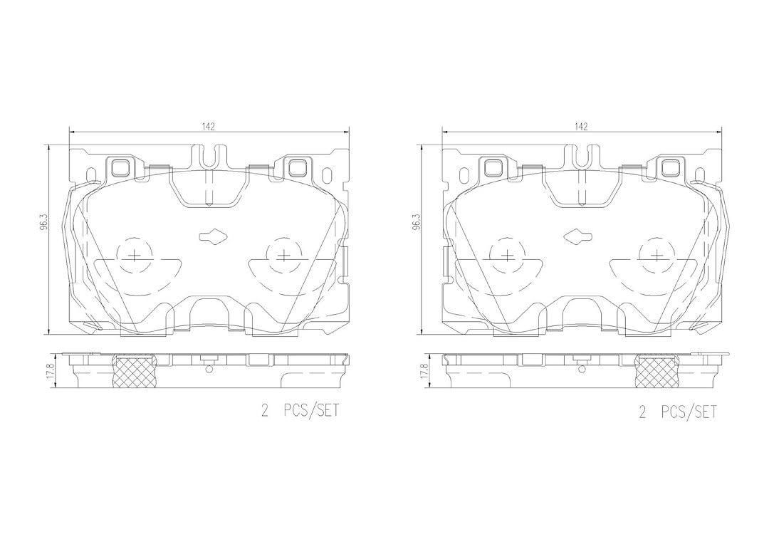 BREMBO P50139N Brembo P50139N Premium Ceramic Front Disc Brake Pad Set MERCEDES-BENZ OE# A0004204900