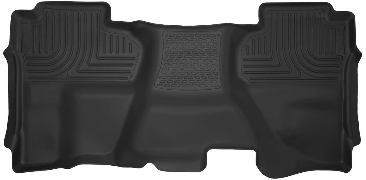 Husky Liners 53911 Husky Liners X-act Contour Floor Mats – Fits 2014-2018 Chevrolet Silverado & GMC Sierra 1500; 2015-2019 Silverado/Sierra 2500/3500 Double Cab (Full Coverage) – 2nd Row, 1-pc Black - 53911