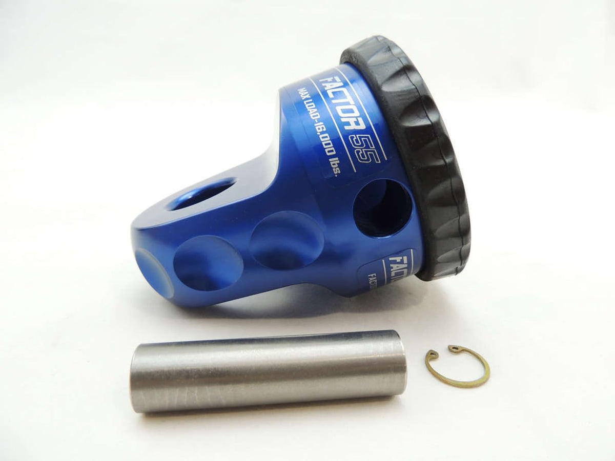FACTOR 55 00015-02 Factor 55 00015-02 Prolink Original Shackle Mount Replaces Winch Hook with a Stronger Shackle D Ring Mount Max Load Rating 16,000 lb. Ideal for 4x4 Off Road Adventures - Blue