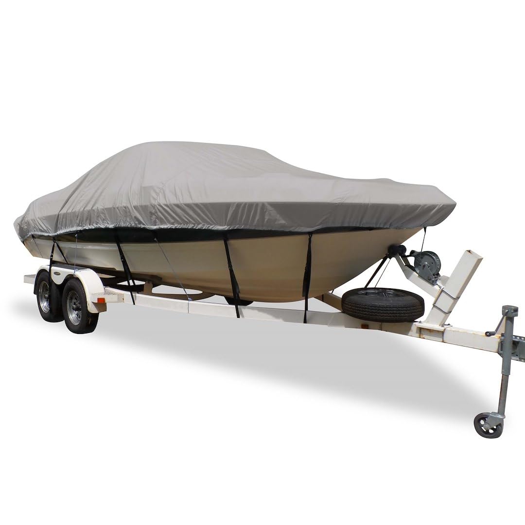 CARVER 79010 CSR 78010 Flex-Fit Cover for V-Hull Runabouts - 22' to 23', Haze Gray
