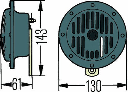 Hella 004811031 Horn S-Tone 24V 380Hz Htone, Multi