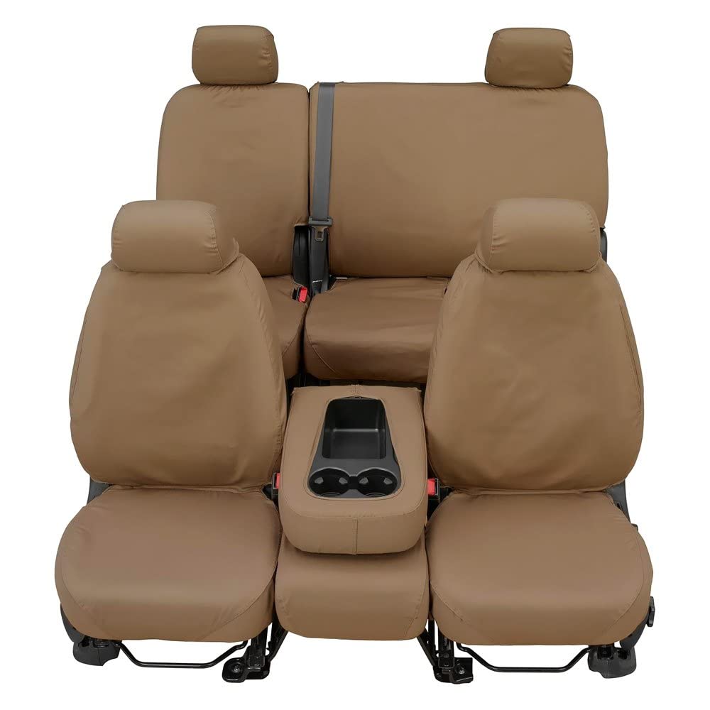 Covercraft SS3259PCTP Covercraft Custom-Fit Front Bench SeatSaver Seat Covers - Polycotton Fabric, Taupe
