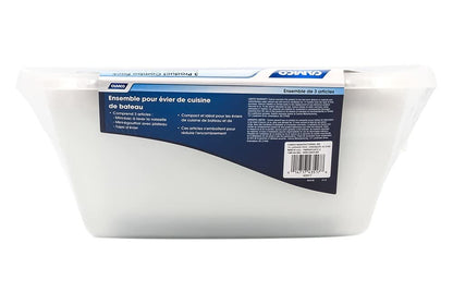 CAMCO 43517 Camco 43517 White Sink Kit with Dish Drainer, Dish Pan and Sink Mat,Pack of 1