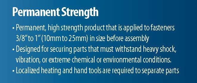 PERMATEX 19962 Permatex 19962 Permanent Strength Threadlocker Red, 6 ml