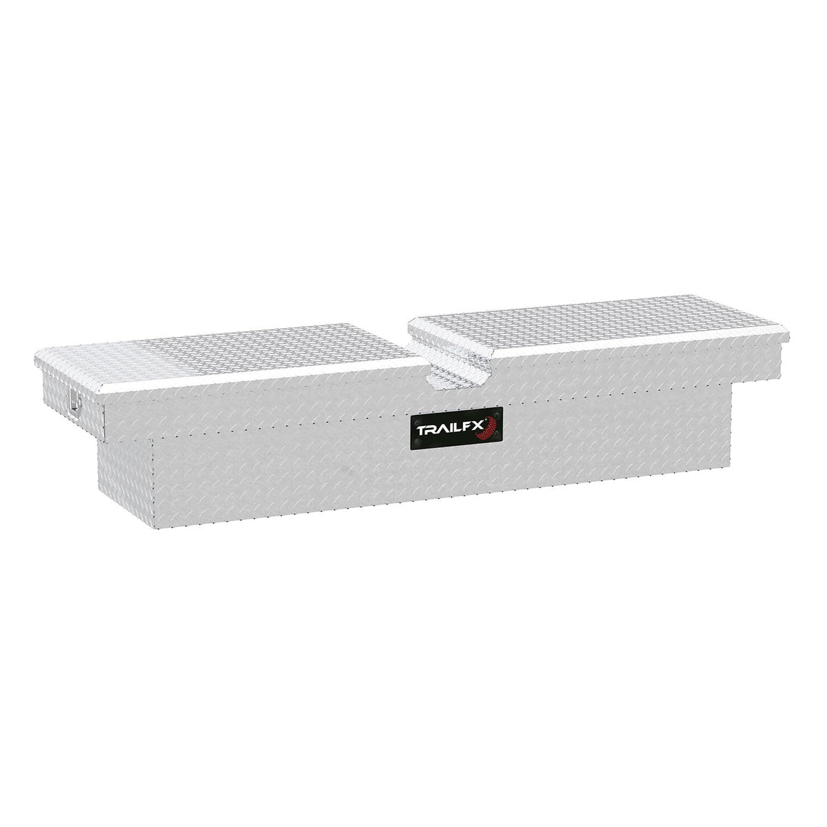 TRAILFX 140701 TrailFX Truck Tool Box Crossover Standard Single Lid Diamond Tread Bright Polished 16 Gauge Aluminum 8.8 Cubic Feet Capacity Lockable Lid With Struts and Tray TrailFX 140701