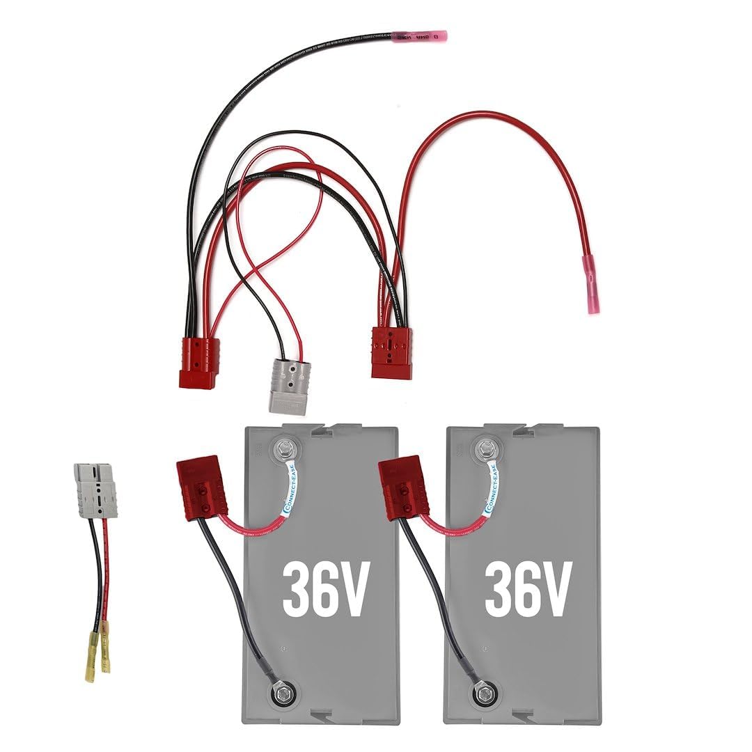 CONNECT EASE RCE236VCHK Connect-Ease Double Time - 36V Trolling Motor Connection Kit RCE236VCHK | Parallel Battery Cables for Two 36V batteries to One 36V Trolling Motor With Charging Leads | Batteries Not Included