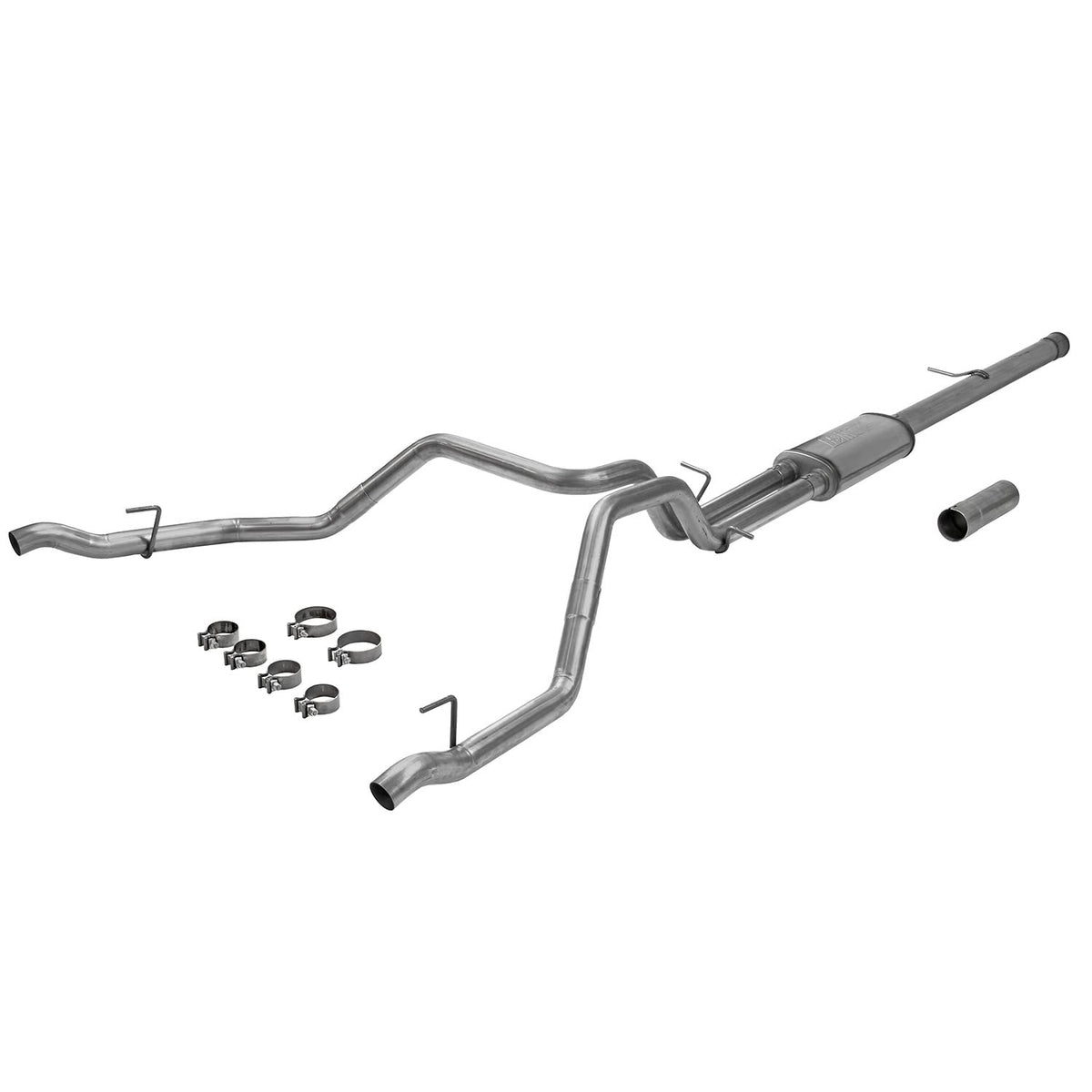 FLOWMASTER 717890 Flowmaster 717890 FlowFX Cat-Back Exhaust Kit 3.5 Inch Dual 2.5 Inch Tailpipes 409 Stainless Steel Compatible with 2019-2023 Chevy Silverado GMC Sierra 1500 6.2L 2/4WD and all Wheelbases