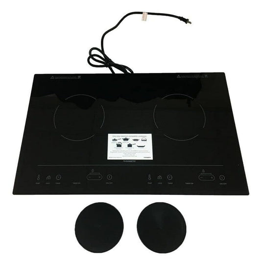 DOMETIC 55889 Dometic 2-Burner Drop-In Electric Induction Cooktop, Black