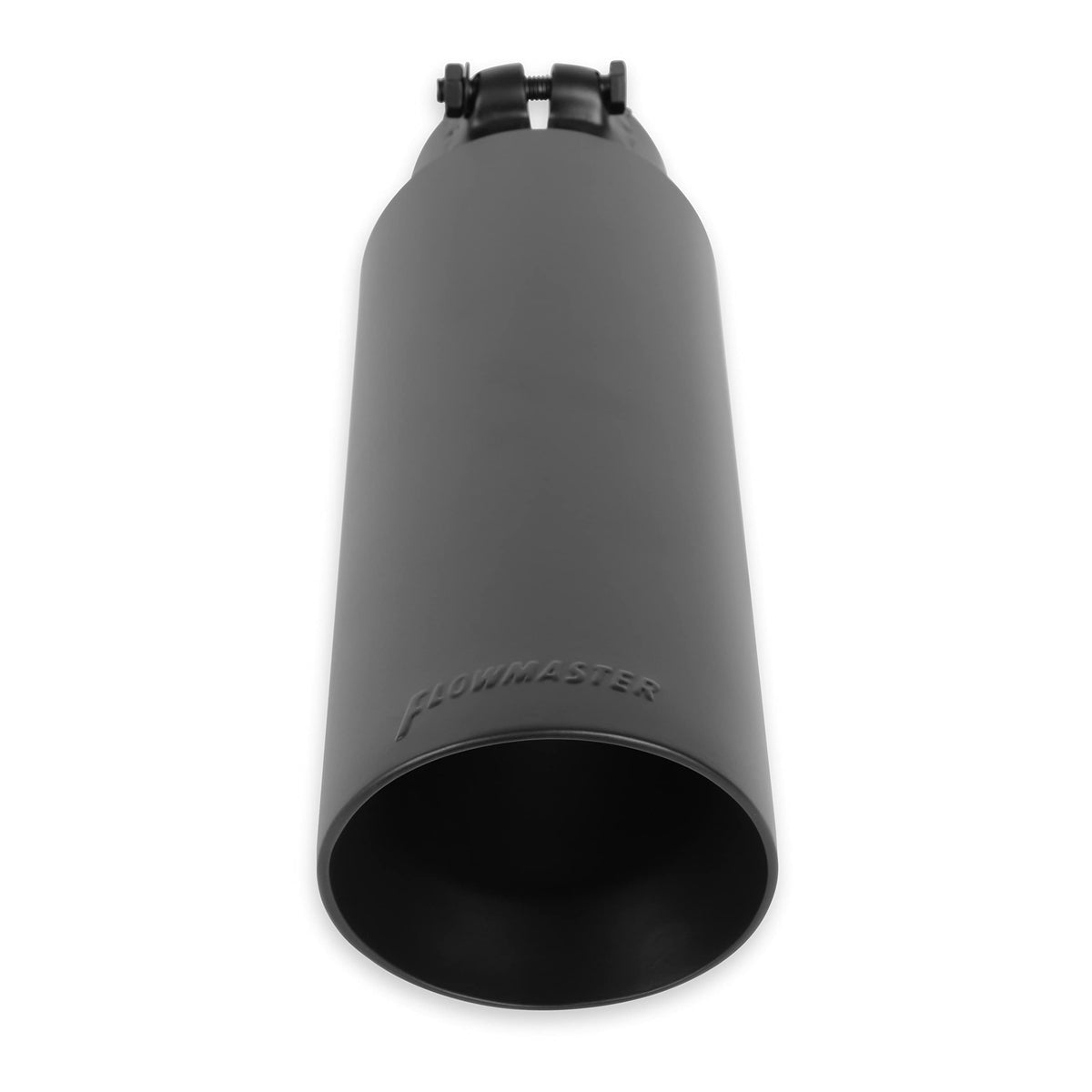 FLOWMASTER 15398B Flowmaster 15398B Exhaust Tip 4 Inch Angle Cut Black Ceramic Coated 304 Stainless Steel Fits 3 Inch Tubing 13 Inch Long - Clamp On
