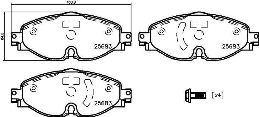 BREMBO P85147N Brembo P85147N Premium Ceramic Front Disc Brake Pad Set AUDI/VW OE# 2K5698151A