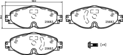 BREMBO P85147N Brembo P85147N Premium Ceramic Front Disc Brake Pad Set AUDI/VW OE# 2K5698151A
