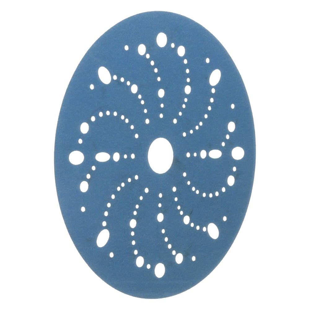3M 36180 3M Hookit Blue Abrasive Disc, 321U, 36180, 6 in, 320+ Grade, Multi-Hole