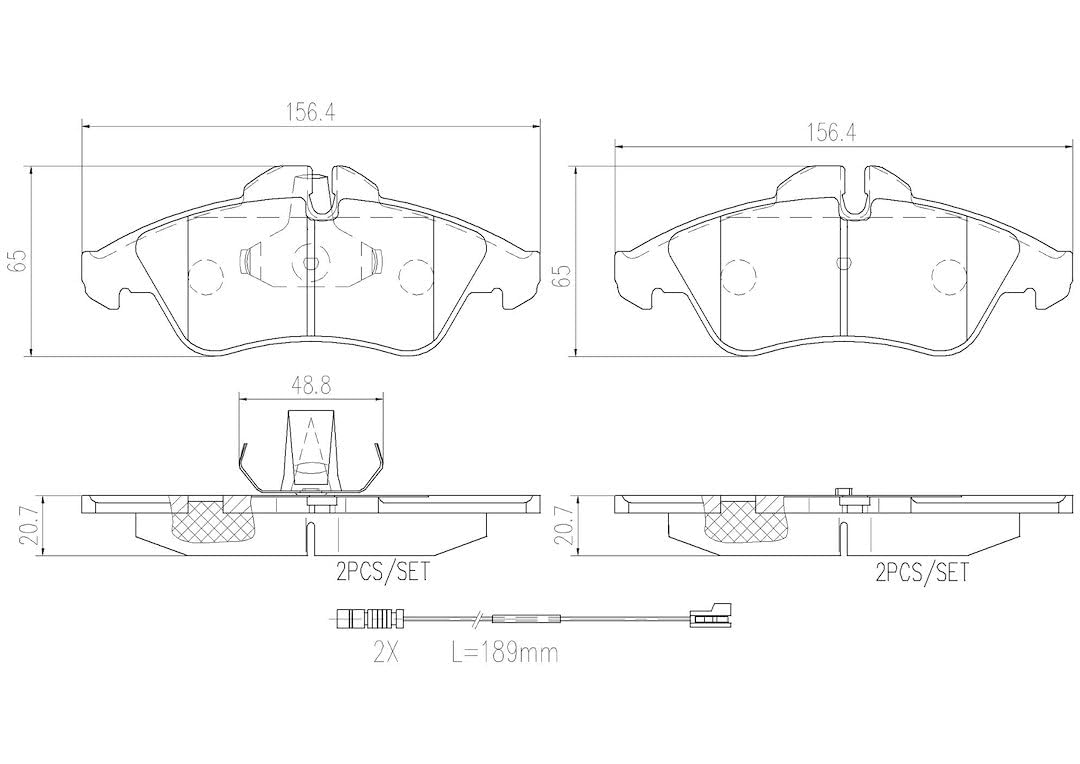 BREMBO P50080N Brembo P50080N Premium Ceramic Front Disc Brake Pad Set MERCEDES-BENZ/VW OE# 0024203920