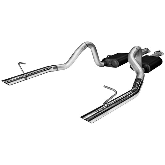 FLOWMASTER 17213 Flowmaster 17213 American Thunder Cat-Back Exhaust Kit 2.5 Inch Aluminized Steel Polished 304 Stainless Steel Tips Compatible with 1987-1993 Ford Mustang LX 5.0 and 1986 Mustang GT