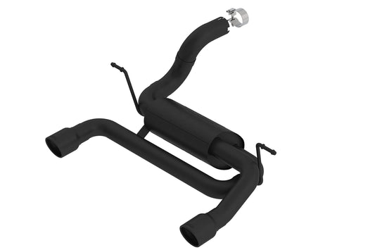 BORLA 11964CB BORLA 1194CB Axle-Back Performance Exhaust System for 2018 Jeep Wrangler JL & JLU 4 Cyl. T-304 Stainless Steel ATAK Sound Dual Split Rear Exit Single 3.5" Round Coated Black Tip On Each Side