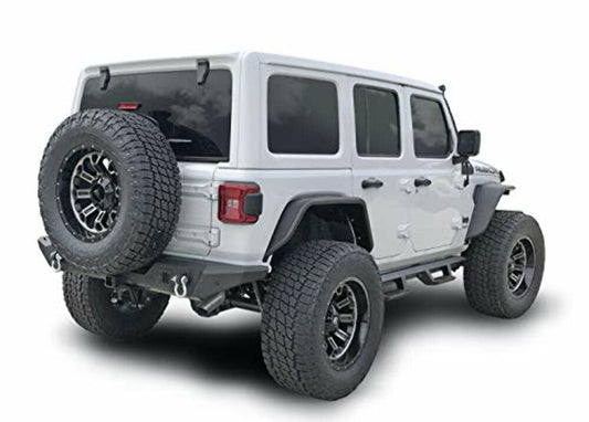 TRAILFX JL06T Rear Bumper Fits Jeep Wrangler JL 2018–2025 One-Piece Textured Black Steel Bumper, Direct-Fit, 2 Inch Receiver, D-Ring Mounts & D-Rings, License Plate Bracket TrailFX JL06T