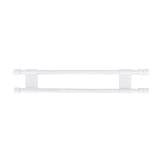 CAMCO 44074 Camco 34" Double RV Refrigerator Bar -Holds Food and Drinks in Place During Travel - Prevents Messy Spills - Spring Loaded and Extends Between 19" and 34" - White (44074)