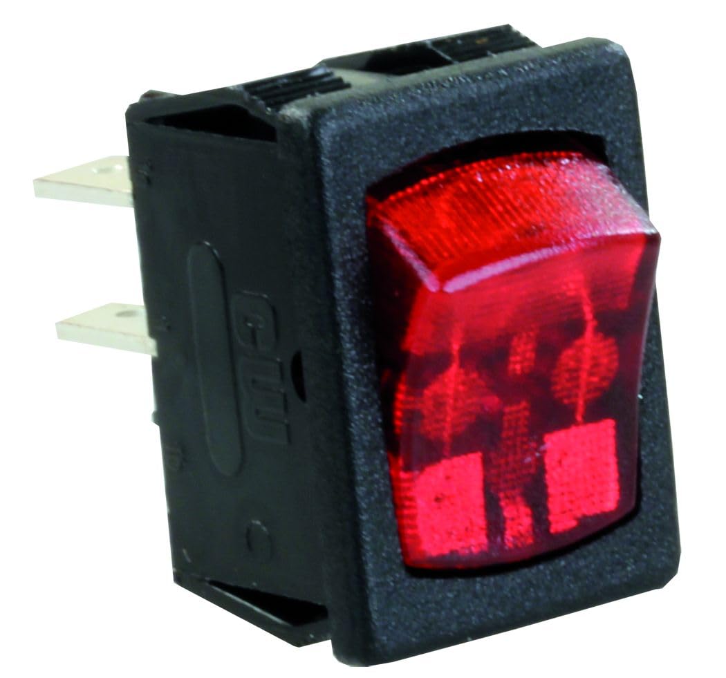 JR PRODUCTS 12765 JR Products 12765 Red/Black SPST Mini-Illuminated On/Off Switch
