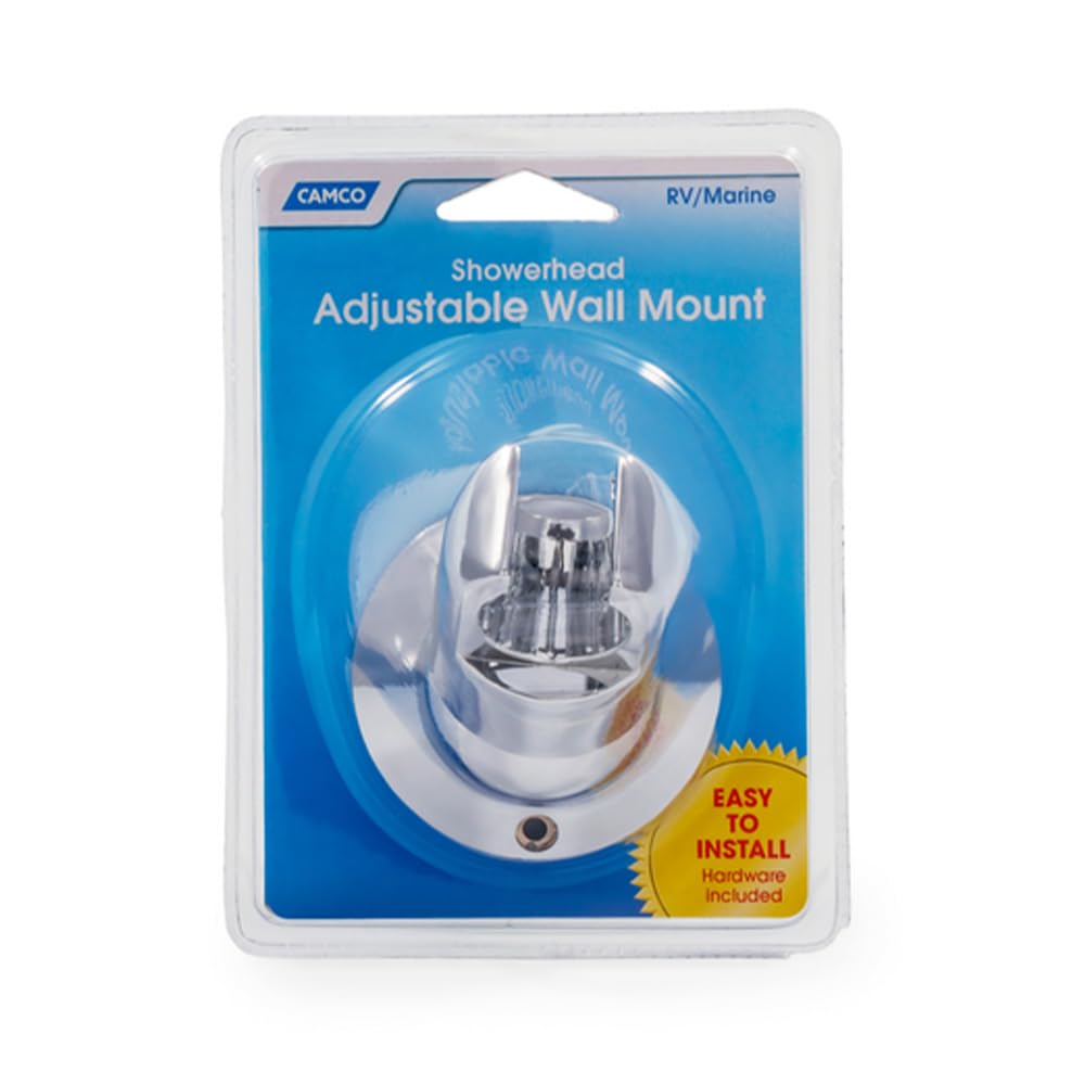 CAMCO 43719 Camco 43719 Adjustable RV Shower Head Wall Mount (Chrome Colored)