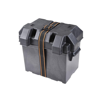ARCON 13228 Arcon Battery Container 13228, Fits 6 Volt Golf Cart Battery, Strap Style Box, Black, Polypropylene, Vented, with Box/Lid/Strap/Mounting Brackets/Stainless Screws