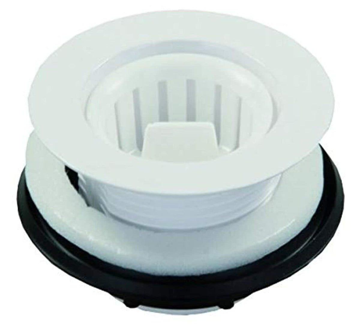 JR PRODUCTS 95015 JR Products 95015 Strainer with Threaded Basket - White