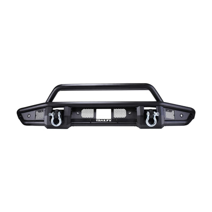 TRAILFX BR001T TrailFX BR001T Standard Front Bumper with Pre Runner Guard for Ford Bronco 2021-2025 Matte Black Powder Coated Steel Direct-Fit D-Rings LED Cube Light Mounts