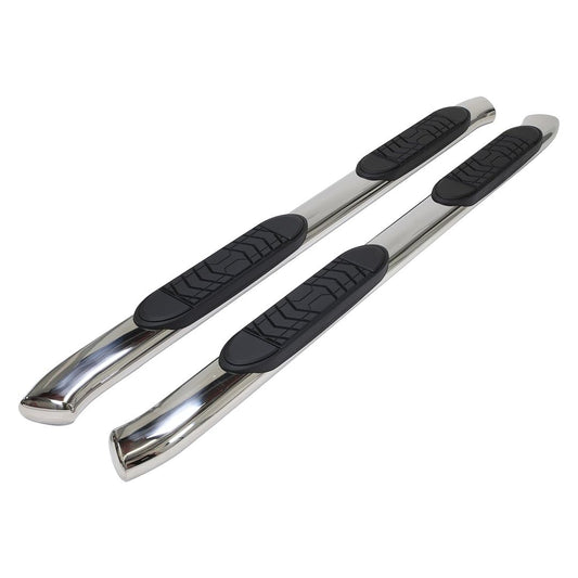TRAILFX A7092S TrailFX Running Boards Fits Ford Ranger SuperCrew 2019-2023 Polished Stainless Steel 5 Inch Oval BentSide Steps with Step Pads Welded End Caps Rocker Panel Mount