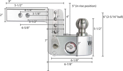 WEIGH SAFE WSB-L Weigh Safe Tow Ball - Stainless Steel Hitch Ball - Premium Towing Accessories - L, 1-7/8" Tow Ball, 7,500 GTW & 1,500 lb Tongue Weight