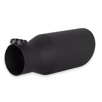 FLOWMASTER 15406B Flowmaster 15406B Exhaust Tip 4.5 Inch Angle Cut Black Ceramic Coated 304 Stainless Steel Fits 3 Inch Tubing 11 Inch Long - Clamp On - Sold Individually